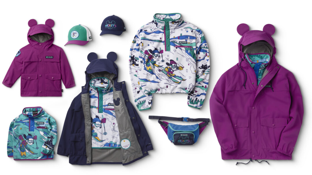 コロンビア × ミッキーコラボ、90年代風のスキーヤーなミッキーをプリント「MICKEY’S OUTDOOR CLUB COLLECTION」が9/18 発売 (Columbia Disney ディズニー)