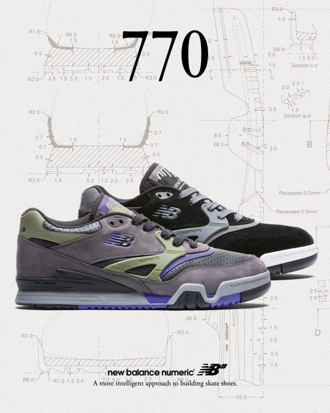【2025年 9/13 発売】New Balance Numeric NM770 VWX/YZZ (チャレンジャー ニューバランス ヌメリック) [NM770VWX/NM770YZZ]