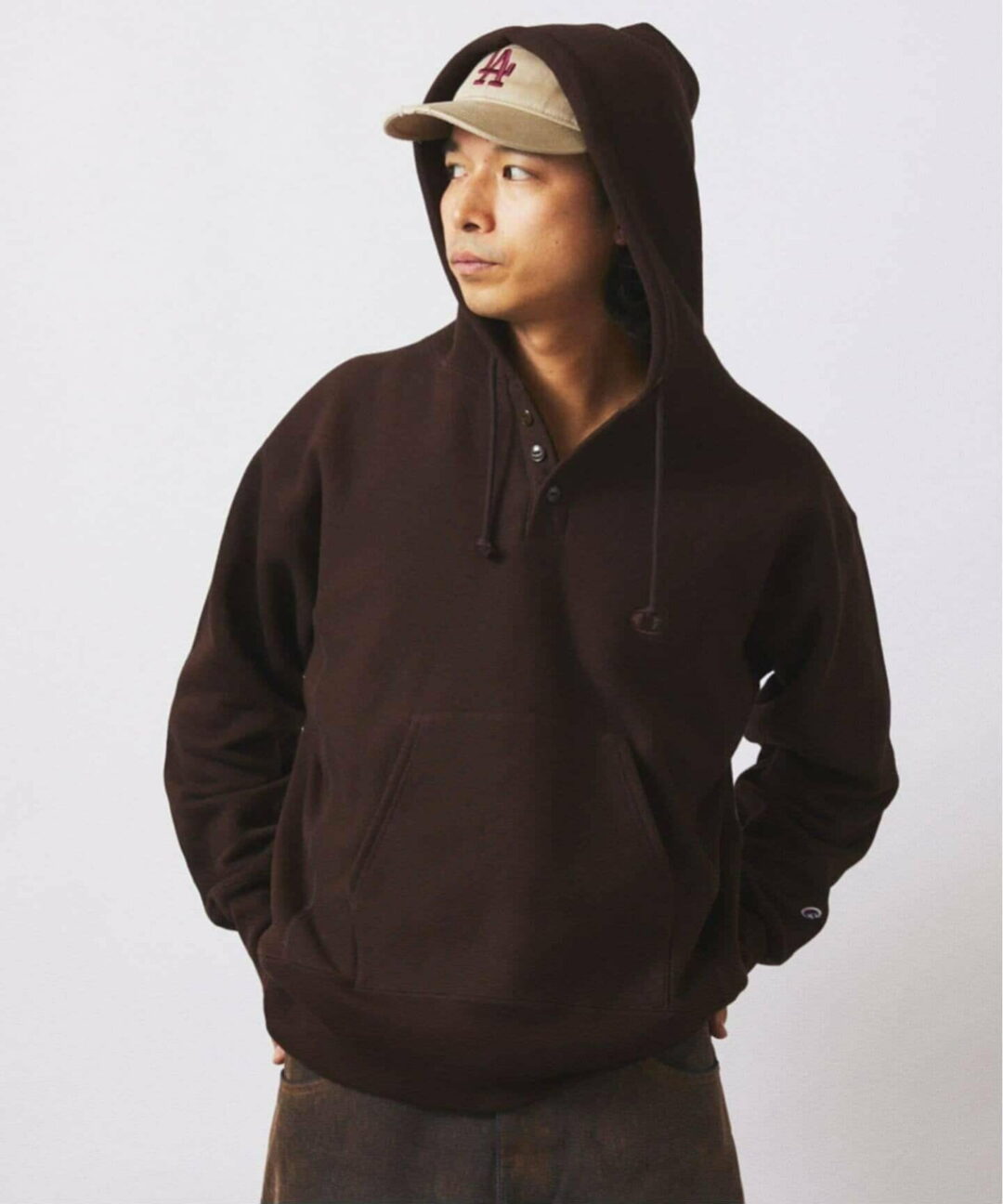 Champion × JOURNAL STANDARD relume 2025 FW 別注 R/W エルボーパッチ ヘンリーネックパーカーが11月下旬 発売 (チャンピオン ジャーナルスタンダード)