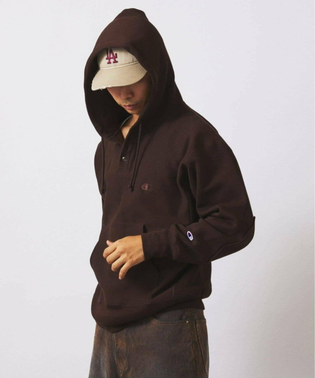 Champion × JOURNAL STANDARD relume 2025 FW 別注 R/W エルボーパッチ ヘンリーネックパーカーが11月下旬 発売 (チャンピオン ジャーナルスタンダード)