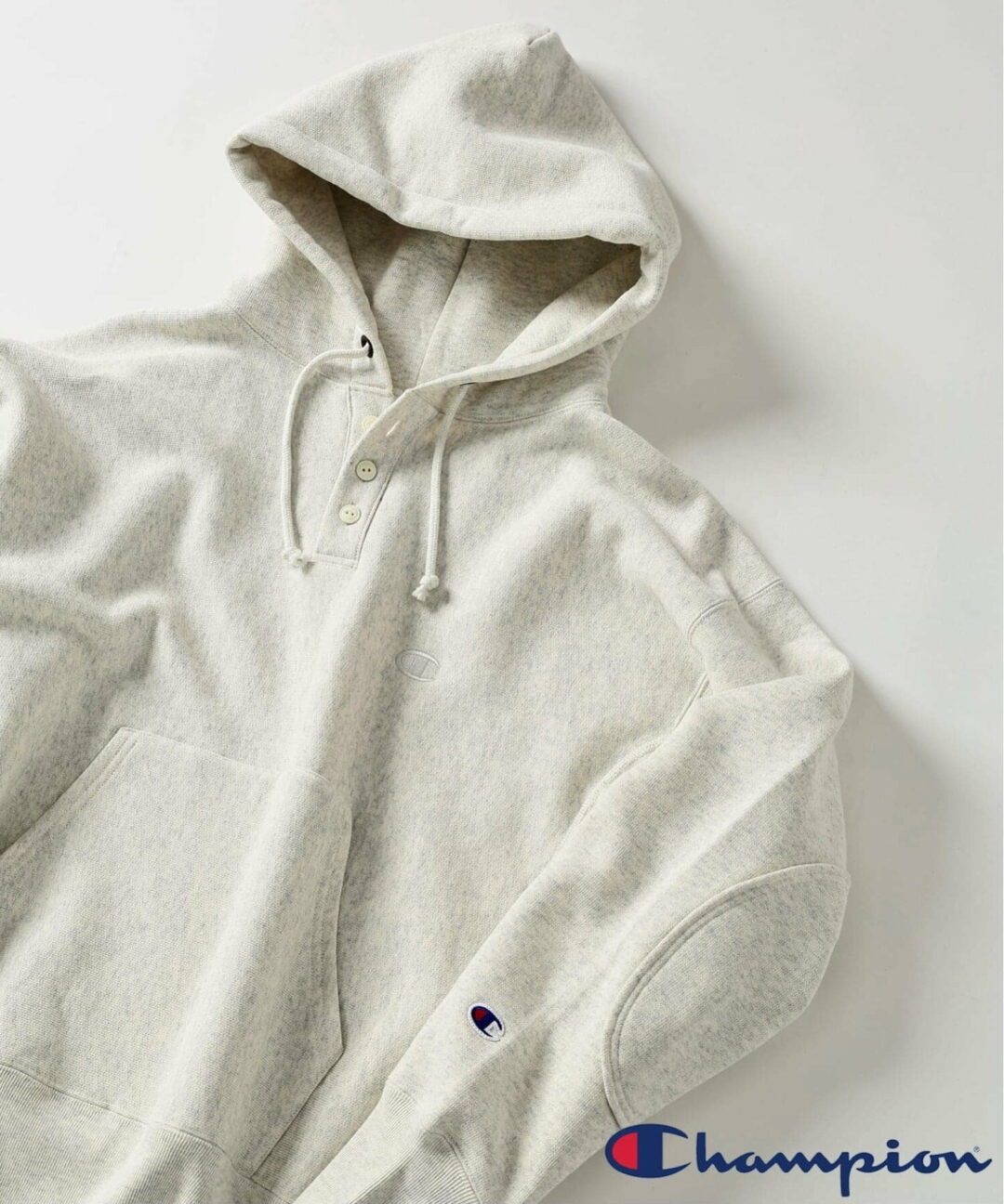Champion × JOURNAL STANDARD relume 2025 FW 別注 R/W エルボーパッチ ヘンリーネックパーカーが11月下旬 発売 (チャンピオン ジャーナルスタンダード)