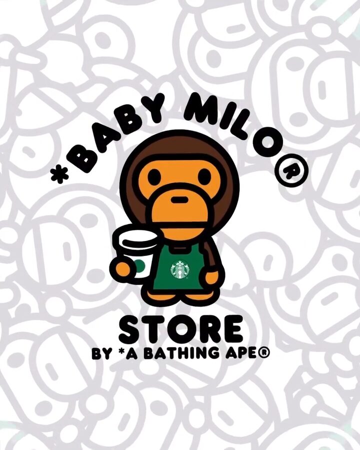 海外スタバ × A BATHING APE BABY MILO コラボが2025年 9/25 から展開 (スターバックス STARBUCKS ア ベイシング エイプ マイロ)