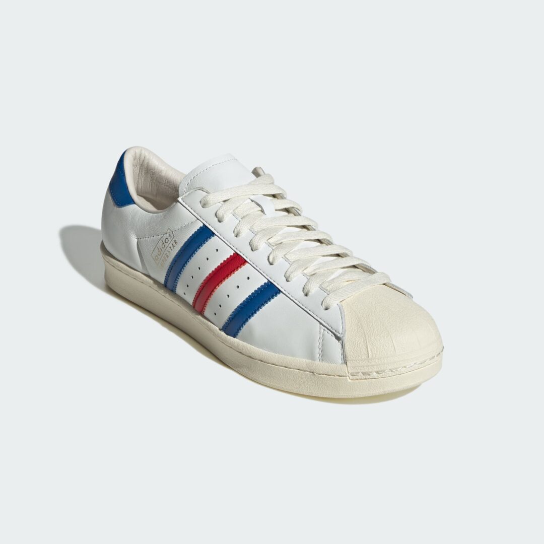 【2025年 9/12 発売】adidas Originals SUPERSTAR VINTAGE Made In Germany “White/Blue/Scarlet” (アディダス オリジナルス スーパースター ビンテージ メイド イン ジャーマニー “ホワイト/ブルー/スカーレット”) [JQ6345]