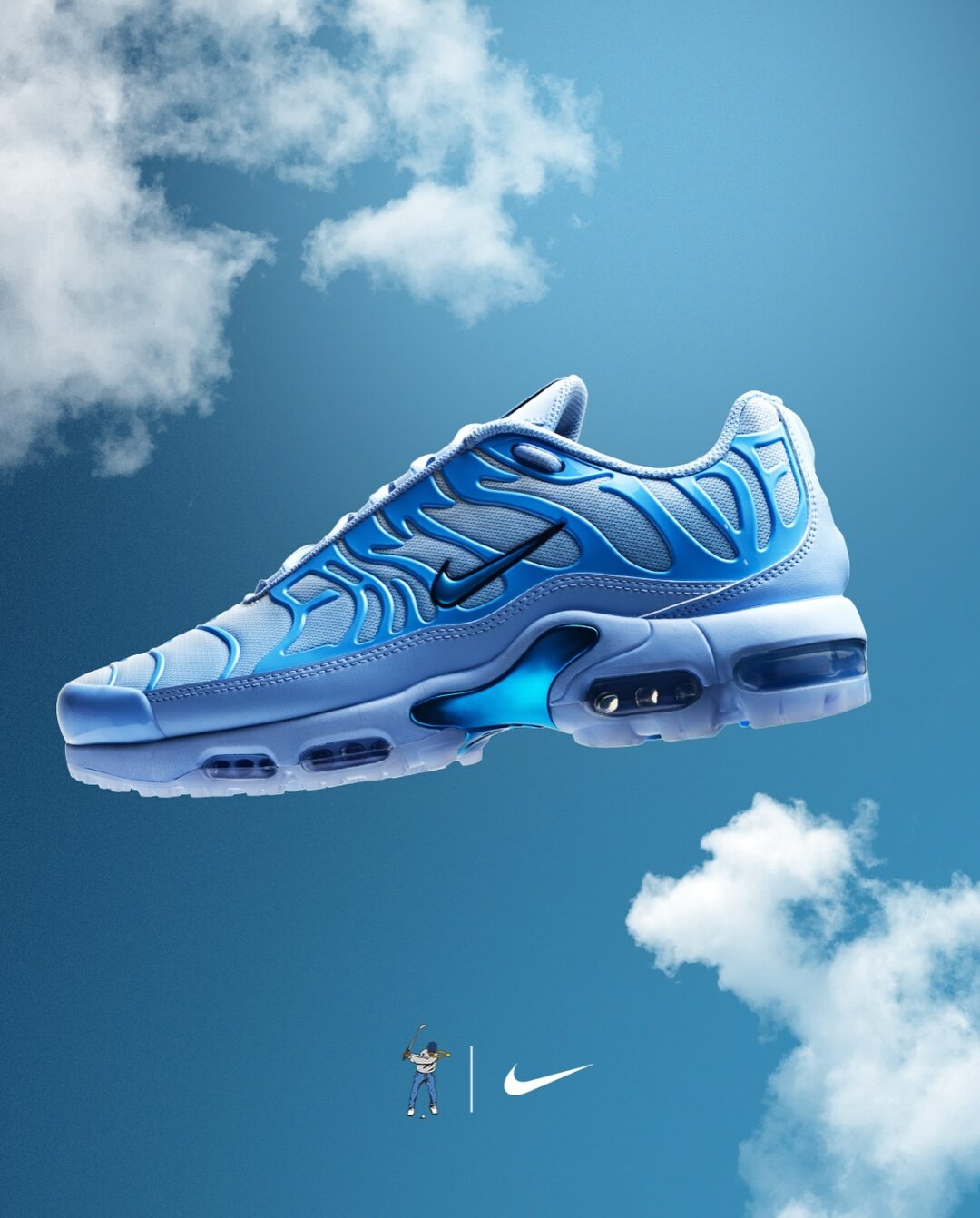 【2025年 10/2 発売】Eastside Golf x NIKE G AIR MAX PLUS “Aluminum/University Blue” (イーストサイドゴルフ ナイキ エア マックス プラス) [HV4363-400]