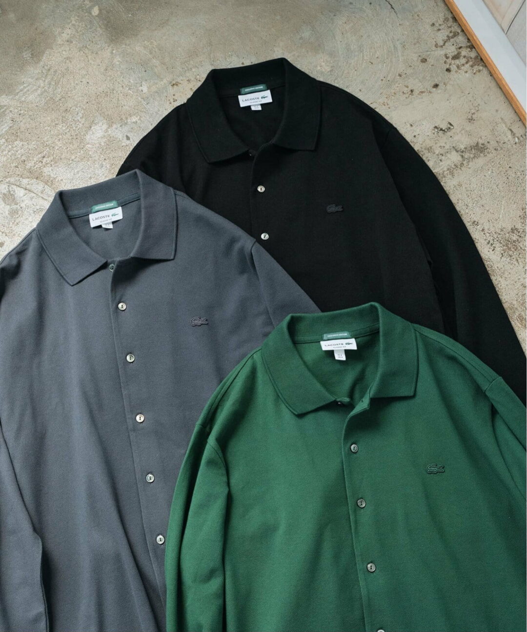 LACOSTE × EDIFICE 2025 FW 別注 フルオープン ロングスリーブポロシャツが発売 (ラコステ エディフィス)