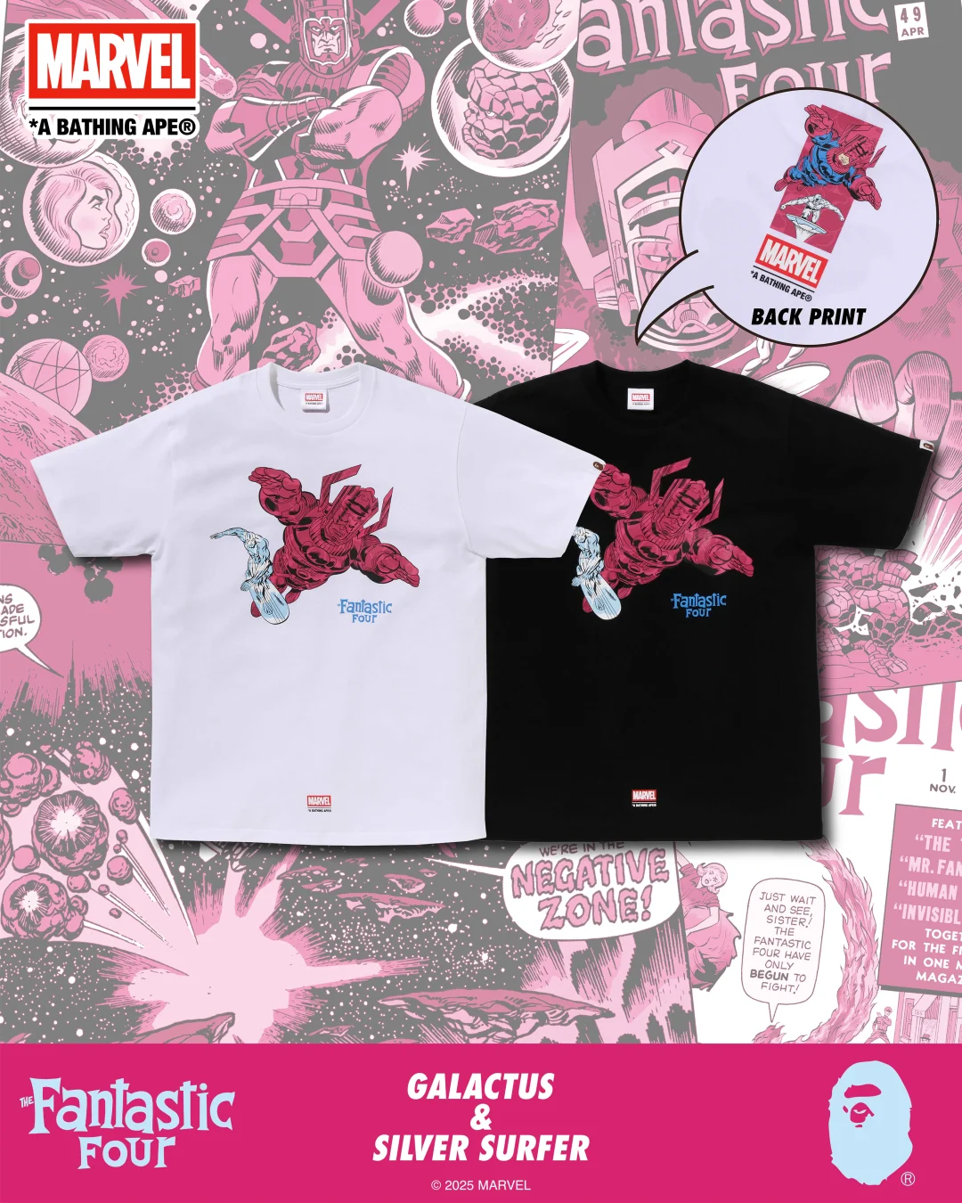 MARVEL × A BATHING APE 「ファンタスティック・フォー」コレクションが2025年 9/27 発売 (マーベル ア ベイシング エイプ The Fantastic Four)