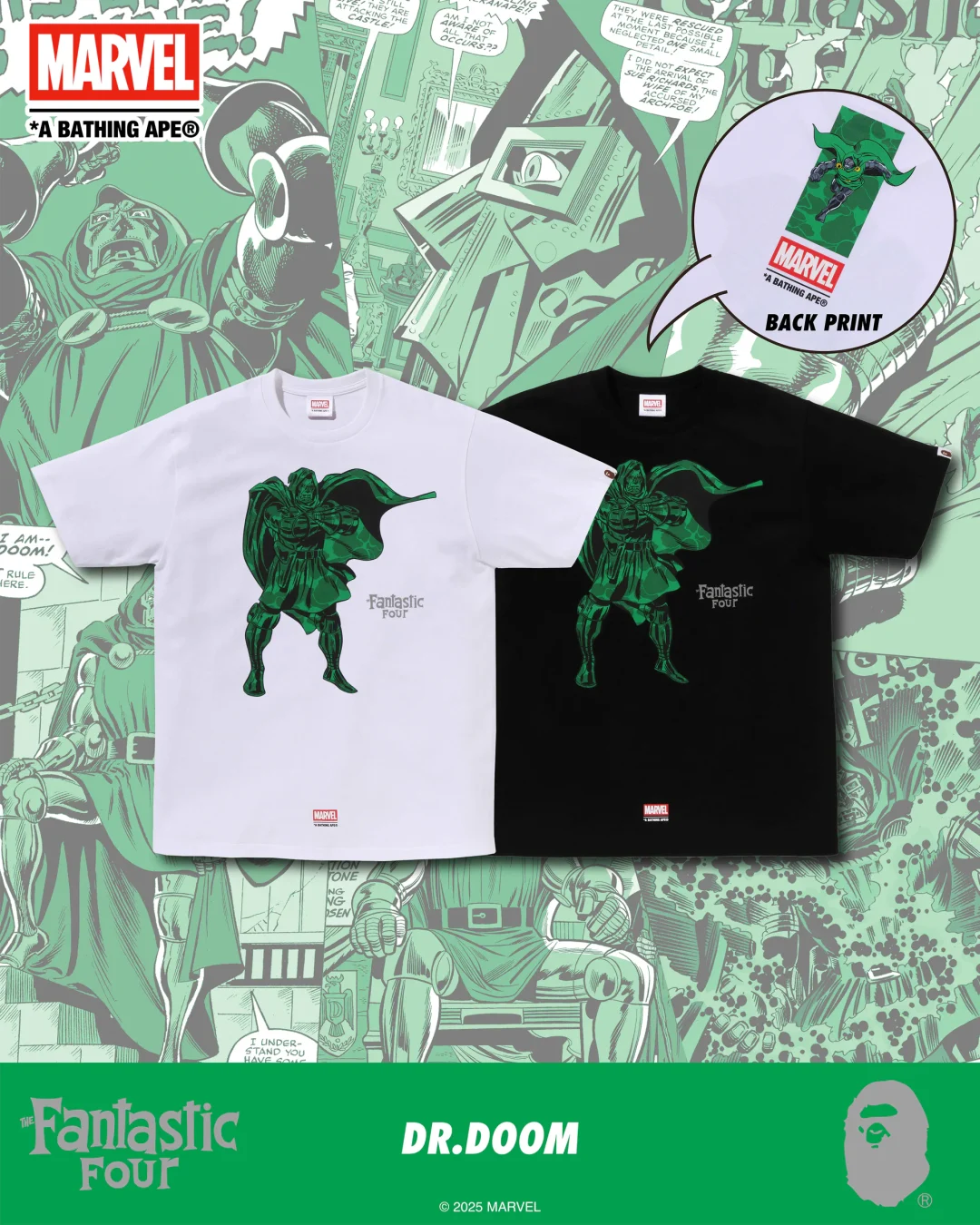 MARVEL × A BATHING APE 「ファンタスティック・フォー」コレクションが2025年 9/27 発売 (マーベル ア ベイシング エイプ The Fantastic Four)