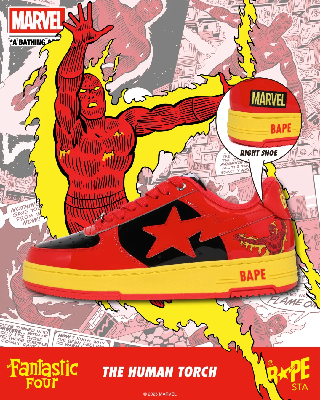 MARVEL × A BATHING APE 「ファンタスティック・フォー」コレクションが2025年 9/27 発売 (マーベル ア ベイシング エイプ The Fantastic Four)