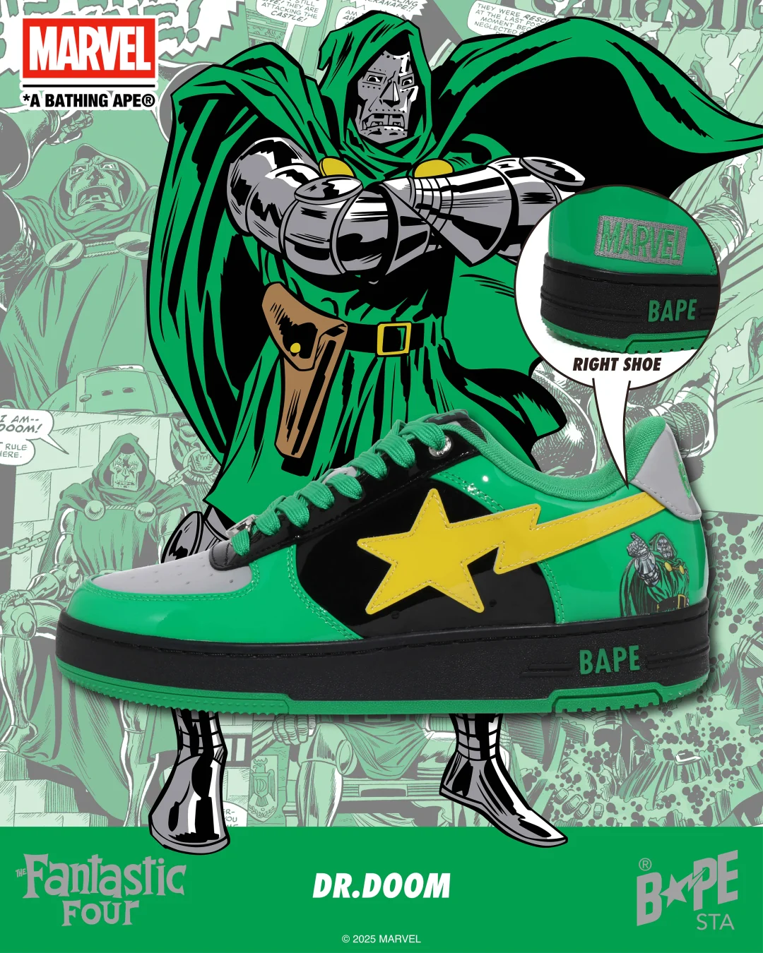 MARVEL × A BATHING APE 「ファンタスティック・フォー」コレクションが2025年 9/27 発売 (マーベル ア ベイシング エイプ The Fantastic Four)