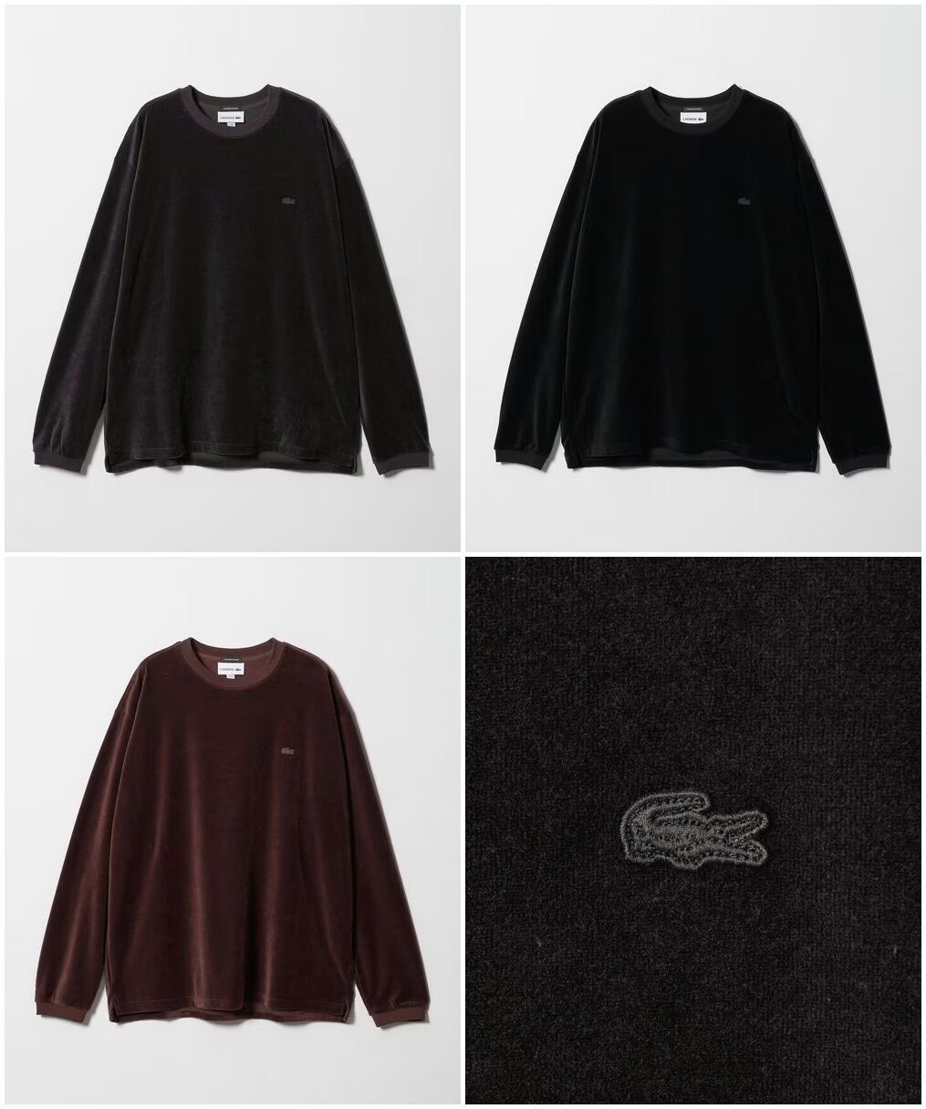 LACOSTE for BEAUTY&YOUTH 2025 FW "ベロア ロングスリーブ Tシャツ"が2025年 9/19 発売 (ラコステ ビューティアンドユース)