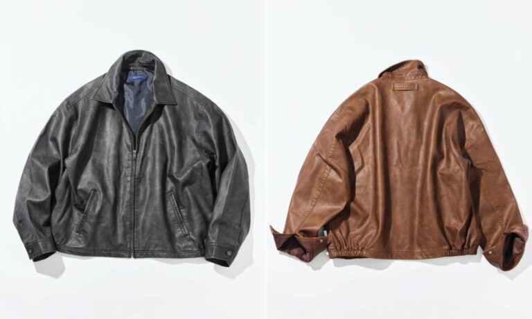 NAUTICA 2025 FW “フェード加工 レザレッド ショート丈 ジップブルゾン