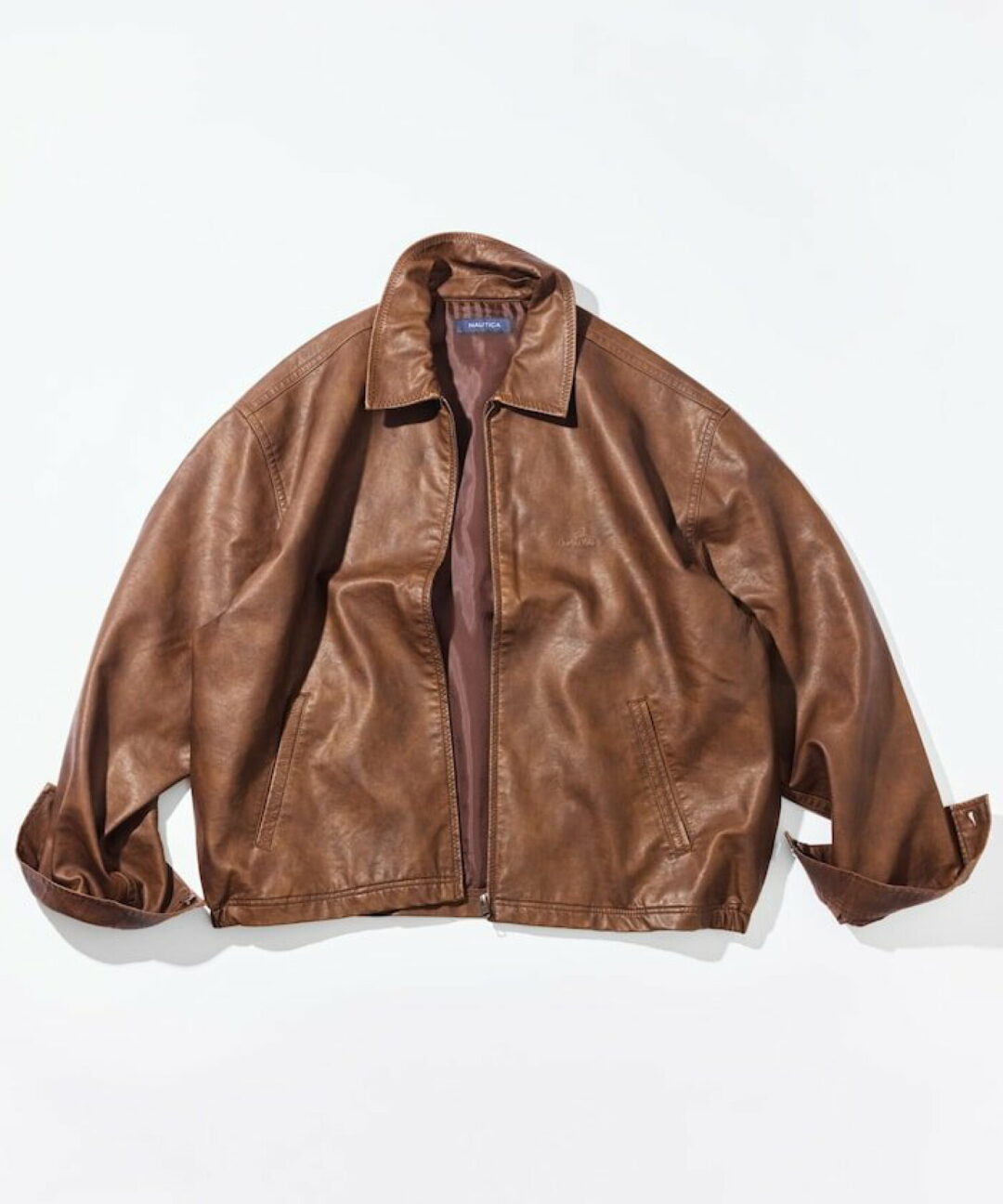 NAUTICA 2025 FW “フェード加工 レザレッド ショート丈 ジップブルゾン”が発売 (ノーティカ)