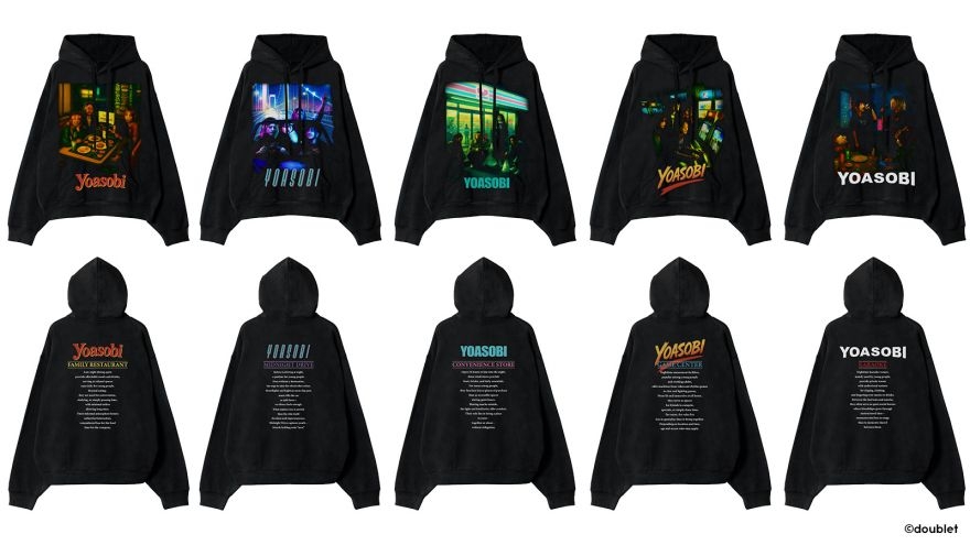 YOASOBI × doublet「夜遊び」をテーマにした特別なコラボアイテムをZOZOTOWN20周年記念イベント「ZOZOFES」会場で2025年 10/13 発売 (ヨアソビ ダブレット)
