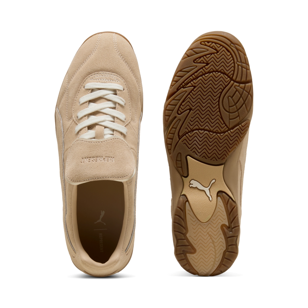【2025年 10/11 発売】Represent × PUMA KING INDOOR “Light Sand/Frosted Ivory” (リプレゼント プーマ キングインドア) [403454-01]