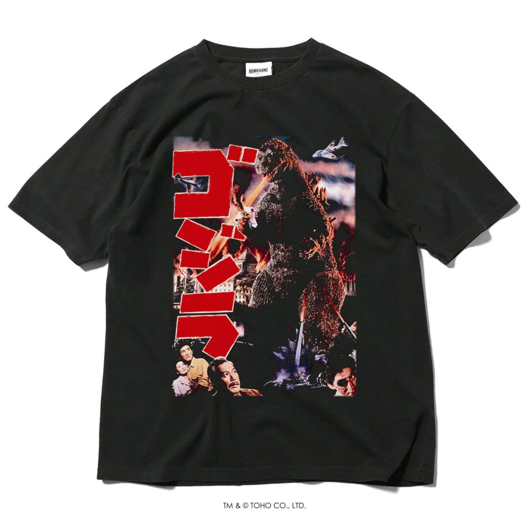 HOMEGAME × 歴代ゴジラ映画のポスターデザインを大胆に落とし込んだ コラボTEEが抽選販売 (ホームゲーム GODZILLA)