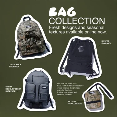 XLARGE 2025 FW BAG COLLECTIONが発売 ​(エクストララージ "バッグコレクション")