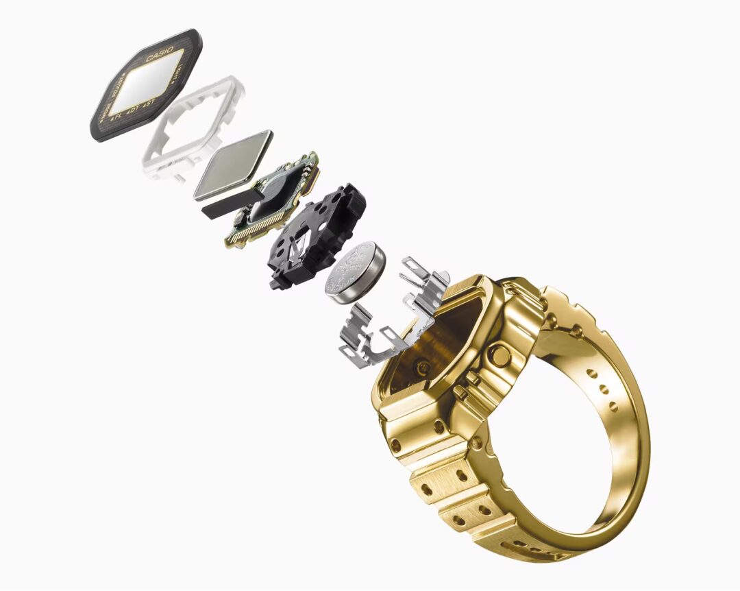 ゴールドカラーのカシオ リングウォッチ「CRW-001G-9JR」が2025年 10月 発売 (CASIO RING WATCH)