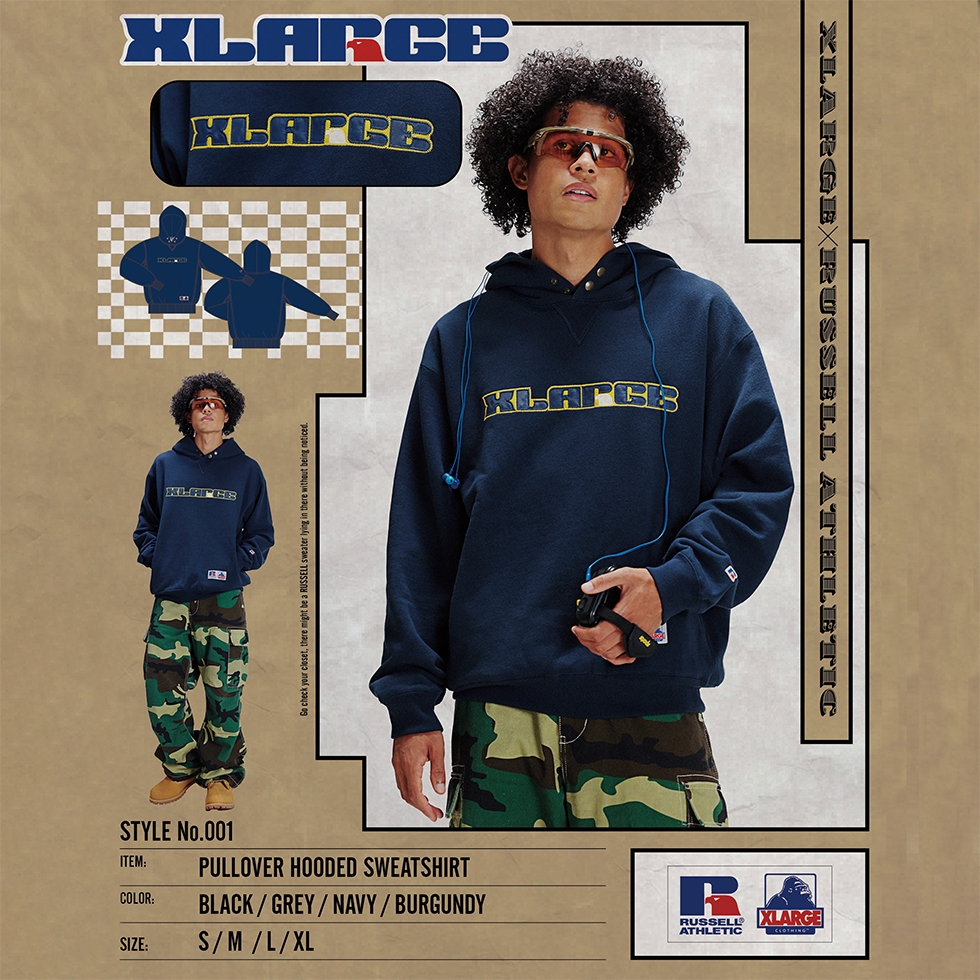 XLARGE × RUSSELL ATHLETIC 2025 FW コラボが11/14 発売 (エクストララージ ラッセル・アスレチック)