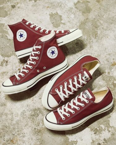 【2025年 11/14 発売】CONVERSE CANVAS ALL STAR J OX/HI “Burgundy” (コンバース キャンバス オールスター “バーガンディー”) [31316720/31316710]