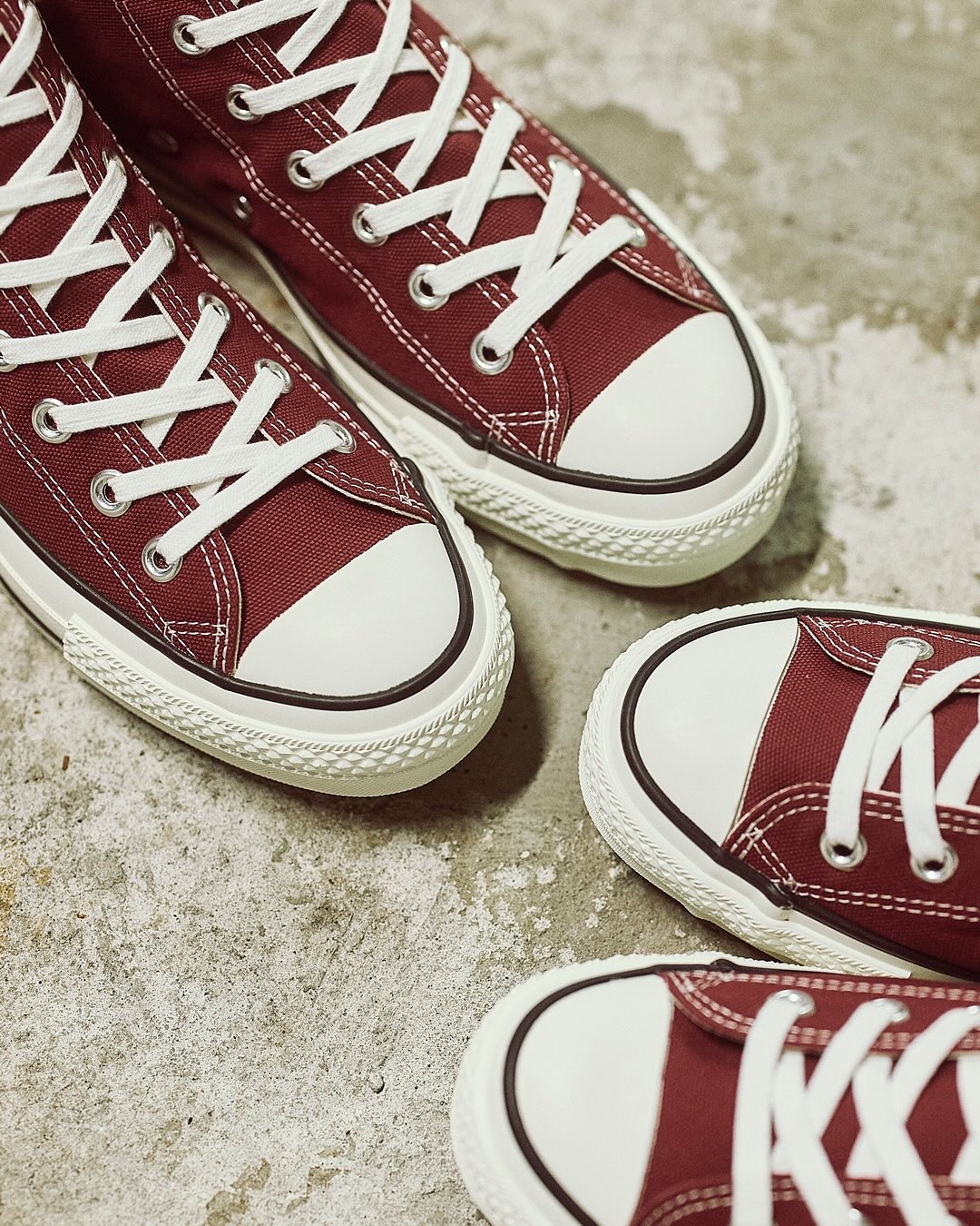 【2025年 11/14 発売】CONVERSE CANVAS ALL STAR J OX/HI “Burgundy” (コンバース キャンバス オールスター “バーガンディー”) [31316720/31316710]