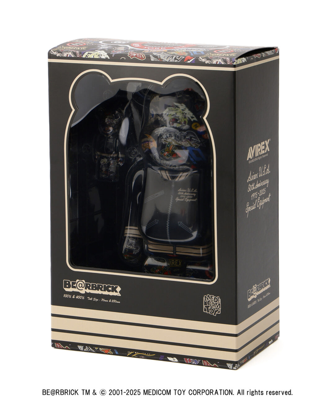 BE@RBRICK × AVIREX “50th VARSITY 100% & 400%”が2025年 11/22 発売 (ベアブリック アビレックス)