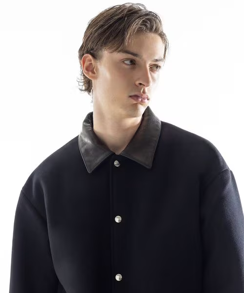 SKOOKUM × monkey time 2025 FW “メルトン レザーカラー ジャケット ブラック”が11/6 発売 (スクーカム モンキータイム)