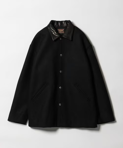 SKOOKUM × monkey time 2025 FW “メルトン レザーカラー ジャケット ブラック”が11/6 発売 (スクーカム モンキータイム)