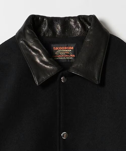 SKOOKUM × monkey time 2025 FW “メルトン レザーカラー ジャケット ブラック”が11/6 発売 (スクーカム モンキータイム)