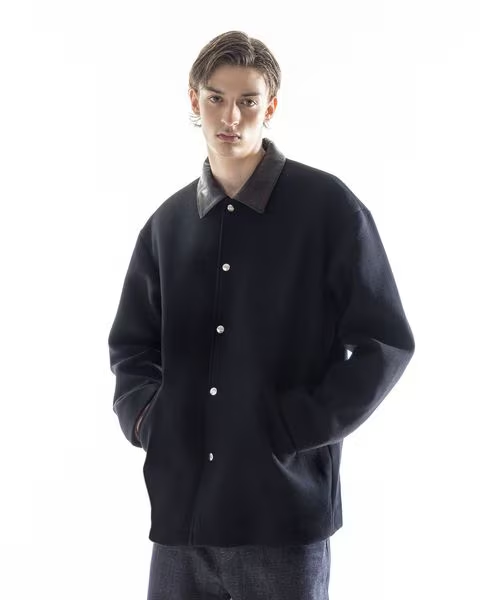 SKOOKUM × monkey time 2025 FW “メルトン レザーカラー ジャケット ブラック”が11/6 発売 (スクーカム モンキータイム)