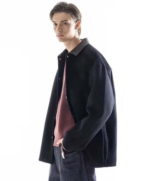 SKOOKUM × monkey time 2025 FW “メルトン レザーカラー ジャケット ブラック”が11/6 発売 (スクーカム モンキータイム)