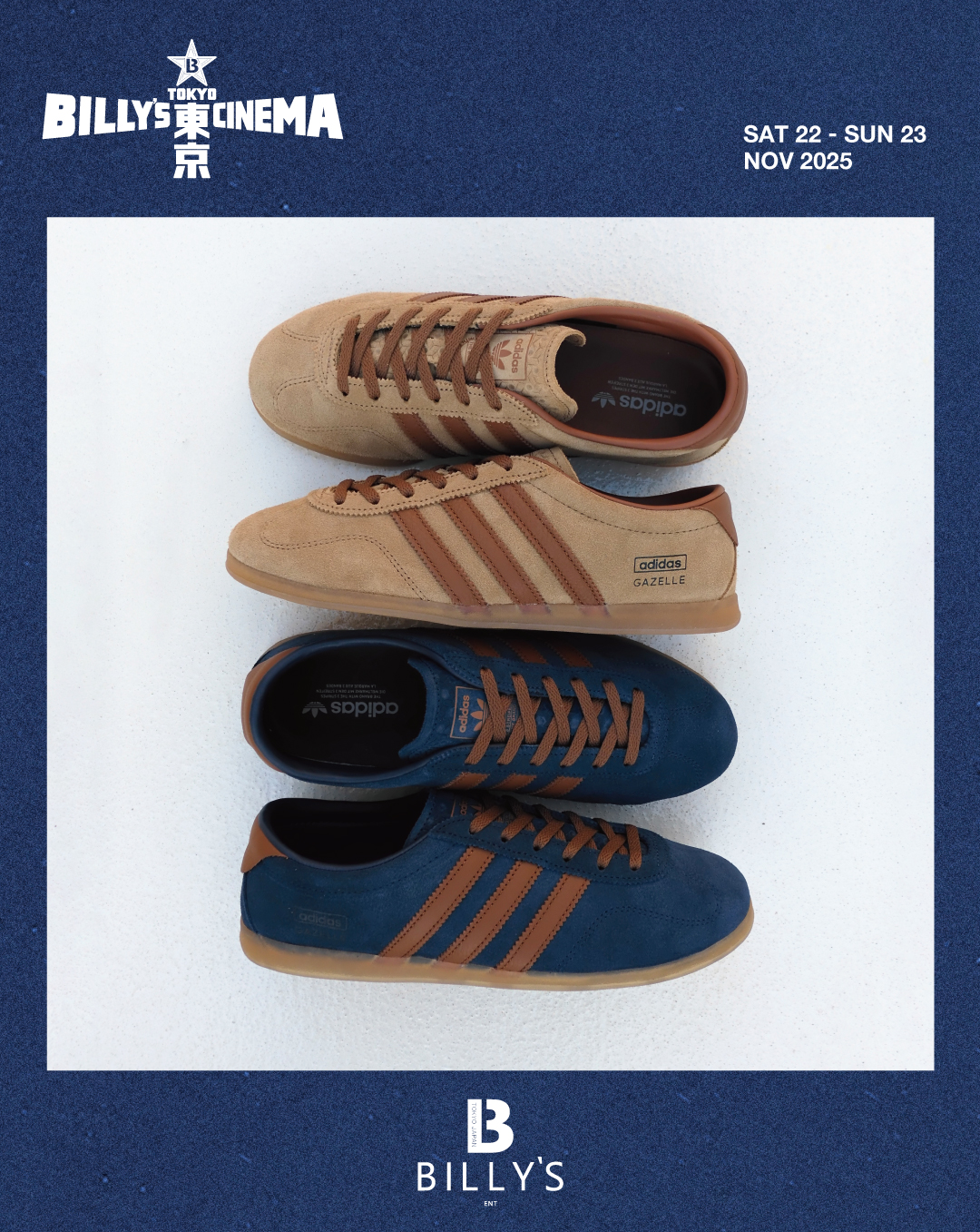 【2025年 11/22 発売】BILLY'S TOKYO CINEMA 先行 adidas Originals GAZELLE LO PRO (ビリーズ トーキョーシネマ アディダス オリジナルス ガゼル ロープロ)