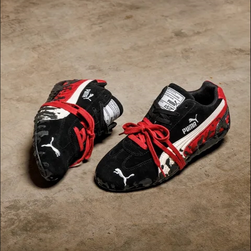 【2025年 11/21 発売予定】PUMA × A$AP ROCKY SPEEDCAT “Black/Red Rhythm/Frosted Ivory” (プーマ エイサップ・ロッキー スピードキャット) [408519-01]