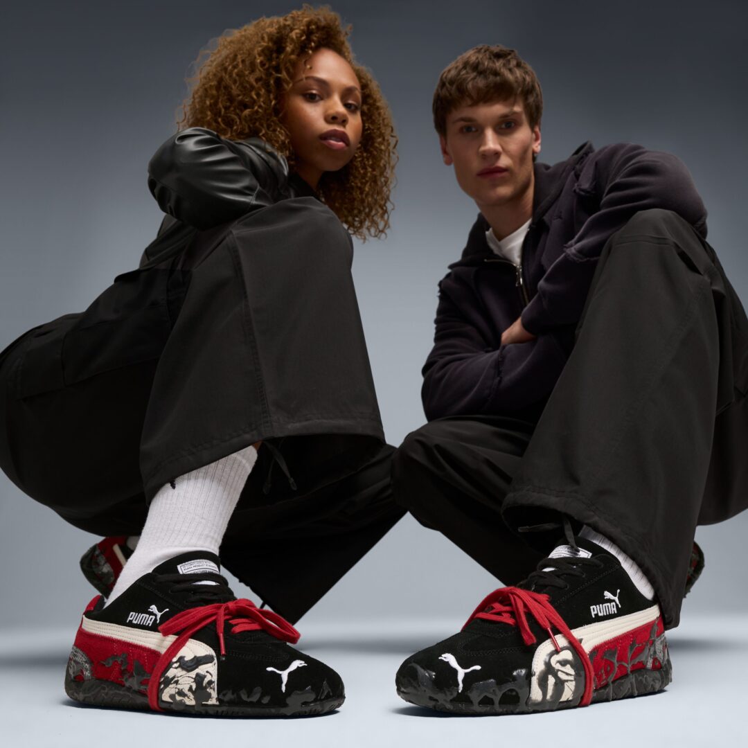 【2025年 11/21 発売予定】PUMA × A$AP ROCKY SPEEDCAT “Black/Red Rhythm/Frosted Ivory” (プーマ エイサップ・ロッキー スピードキャット) [408519-01]