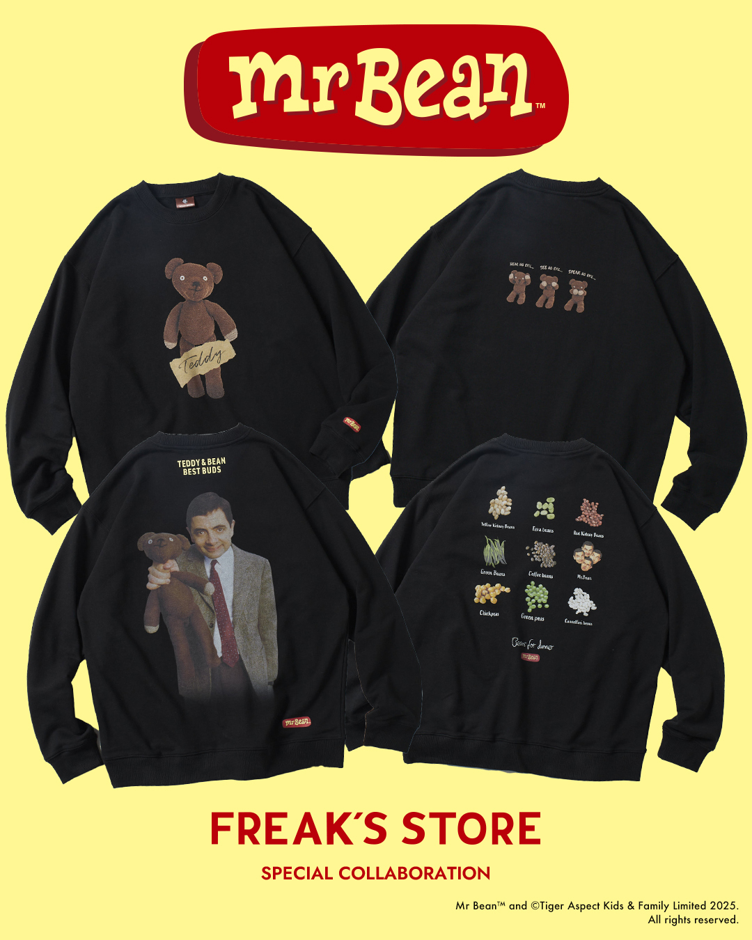 フリークスストア × ミスター・ビーン 2025年 別注 "Sweat & LS TEE"が2025年 12/4 発売 (FREAK'S STORE Mr. bean)