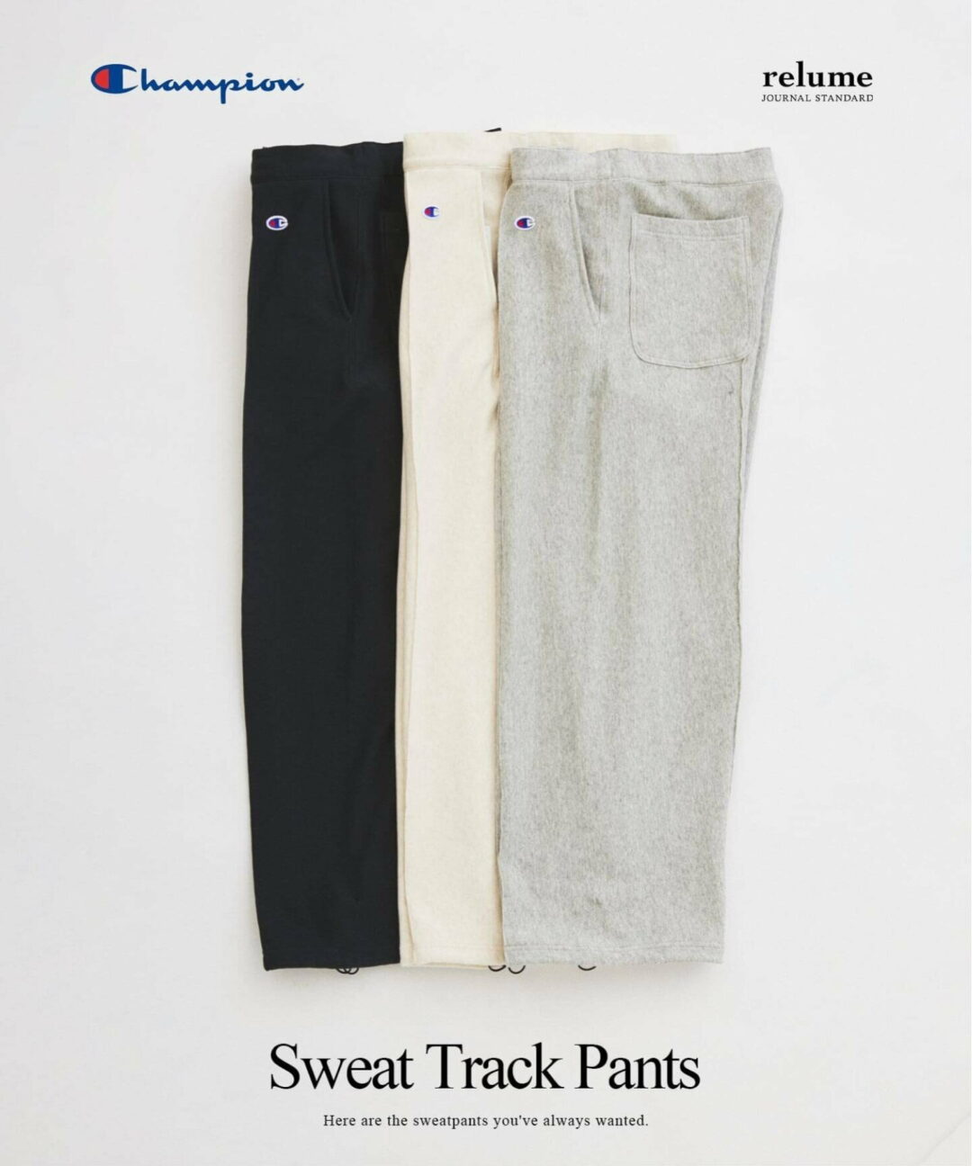 Champion × JOURNAL STANDARD relume 2025 FW 別注 ”R/W スウェット トラック パンツ”が2026年 2月下旬 発売 (チャンピオン ジャーナルスタンダード)