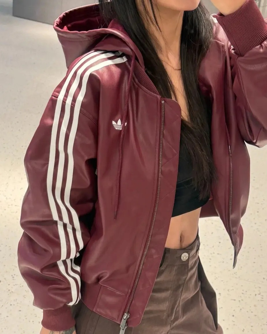 adidas Originals Hooded Leather Jacket Pad “Wine Red”が海外発売 (アディダス オリジナルス フーディ レザー ジャケット “ワインレッド”) [KU6858]
