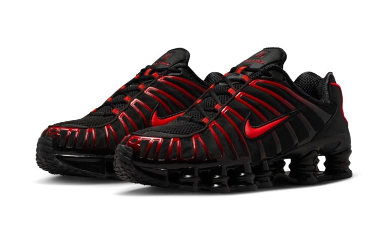 2025年 12/15 発売】NIKE SHOX TL “Black/Light Crimson” (ナイキ