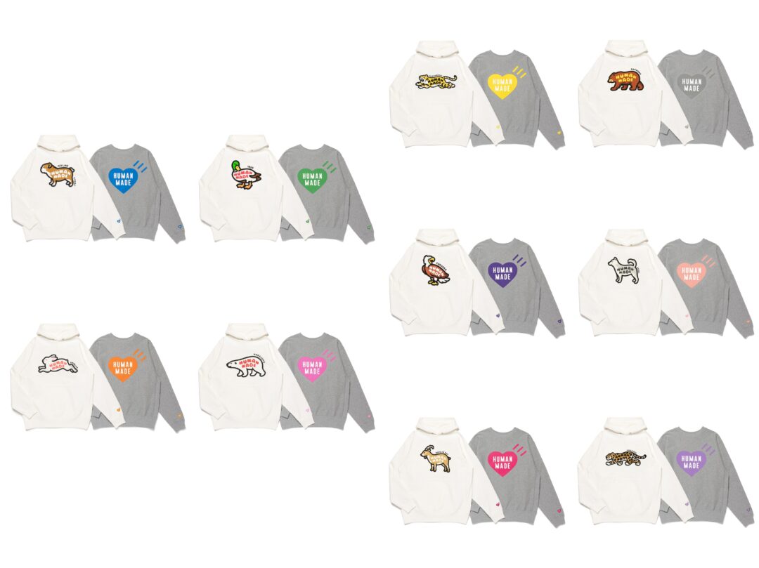 【店舗別カラー】HUMAN MADE “ANIMAL HOODIE & HEART SWEATSHIRT”が2025年 12/20 発売 (ヒューマンメイド 2025 FW)