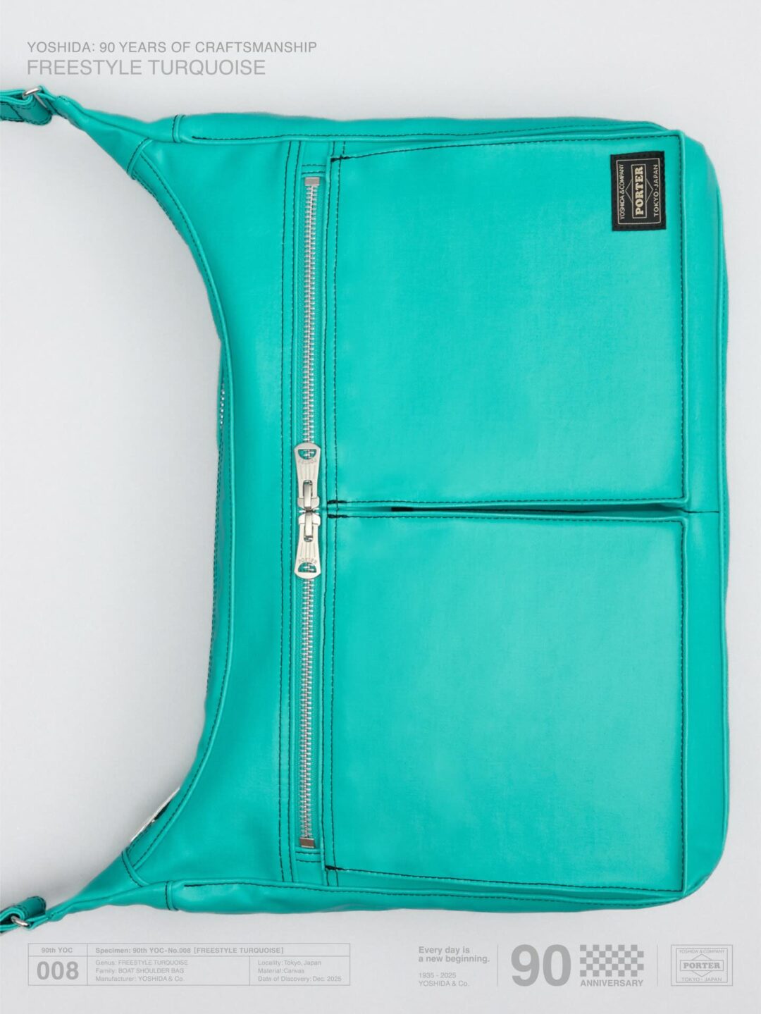 吉田カバン創業90周年記念 PORTER FREE STYLEシリーズ 限定カラー「TURQUOISE」が2025年 12/17 数量限定発売 (ポーター YOSHIDA & Co. 90th Anniversary Project 008)