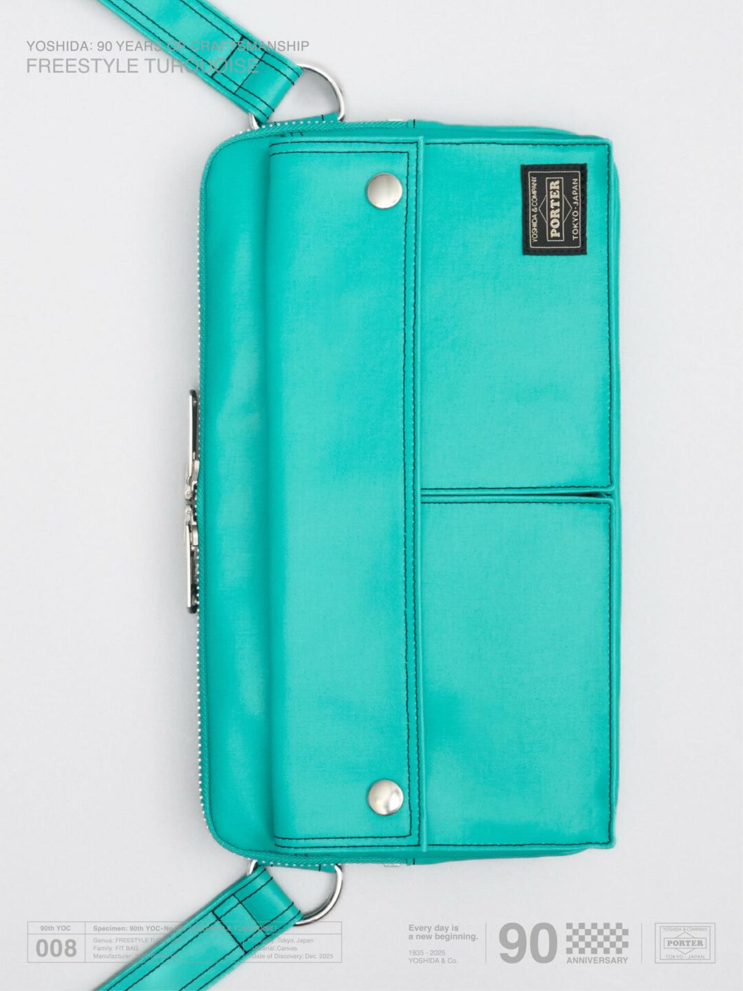 吉田カバン創業90周年記念 PORTER FREE STYLEシリーズ 限定カラー「TURQUOISE」が2025年 12/17 数量限定発売 (ポーター YOSHIDA & Co. 90th Anniversary Project 008)