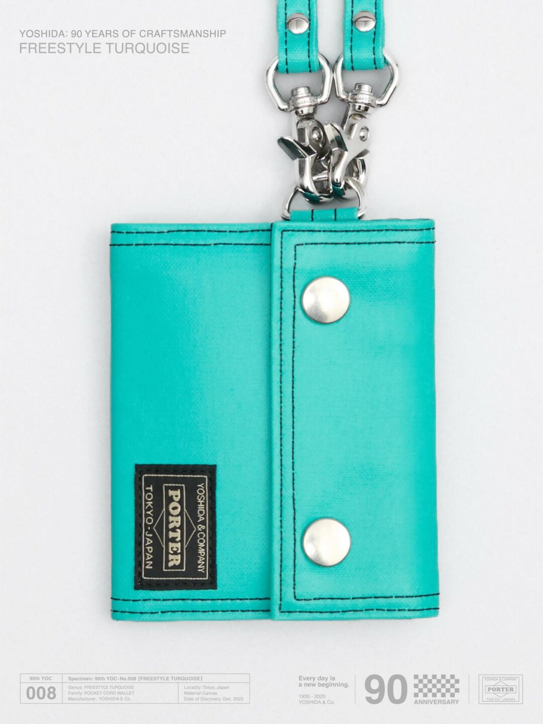 吉田カバン創業90周年記念 PORTER FREE STYLEシリーズ 限定カラー「TURQUOISE」が2025年 12/17 数量限定発売 (ポーター YOSHIDA & Co. 90th Anniversary Project 008)