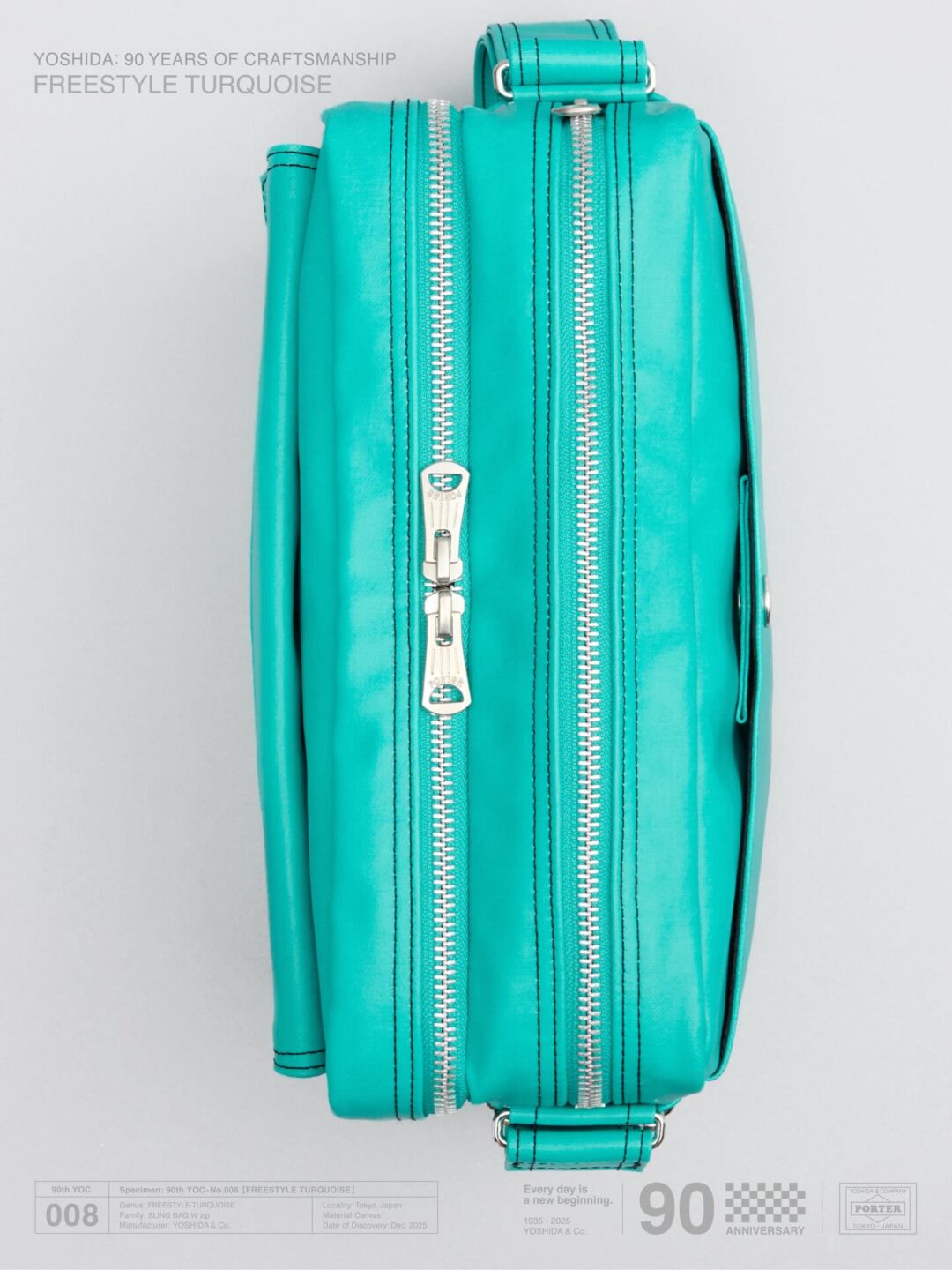 吉田カバン創業90周年記念 PORTER FREE STYLEシリーズ 限定カラー「TURQUOISE」が2025年 12/17 数量限定発売 (ポーター YOSHIDA & Co. 90th Anniversary Project 008)