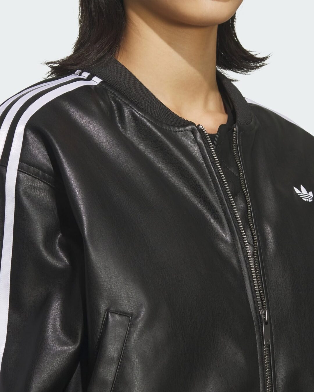 adidas Originals Hooded Leather Jacket Pad “Black”が海外発売 (アディダス オリジナルス フーディ レザー ジャケット “ブラック”) [KU6857]