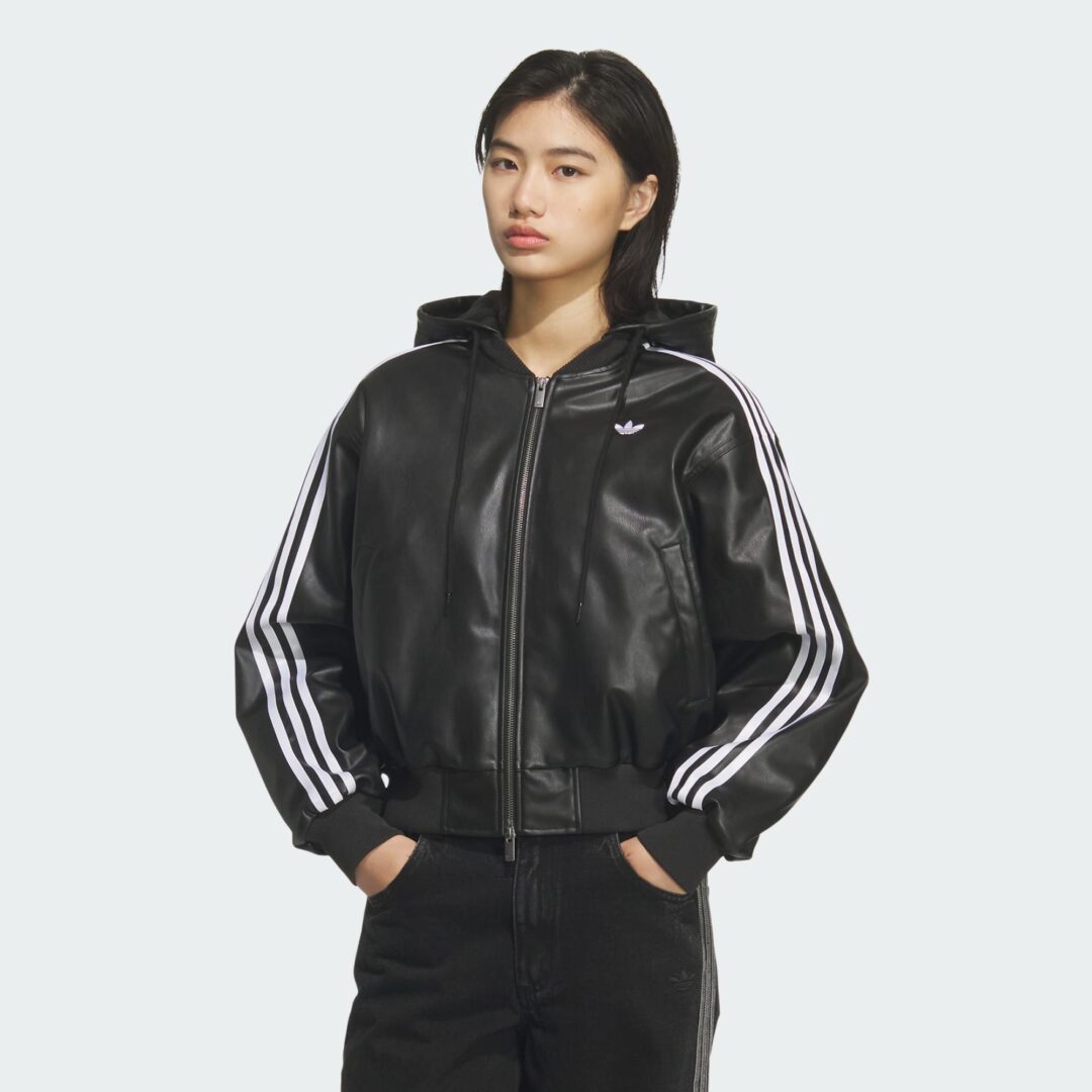 adidas Originals Hooded Leather Jacket Pad “Black”が海外発売 (アディダス オリジナルス フーディ レザー ジャケット “ブラック”) [KU6857]