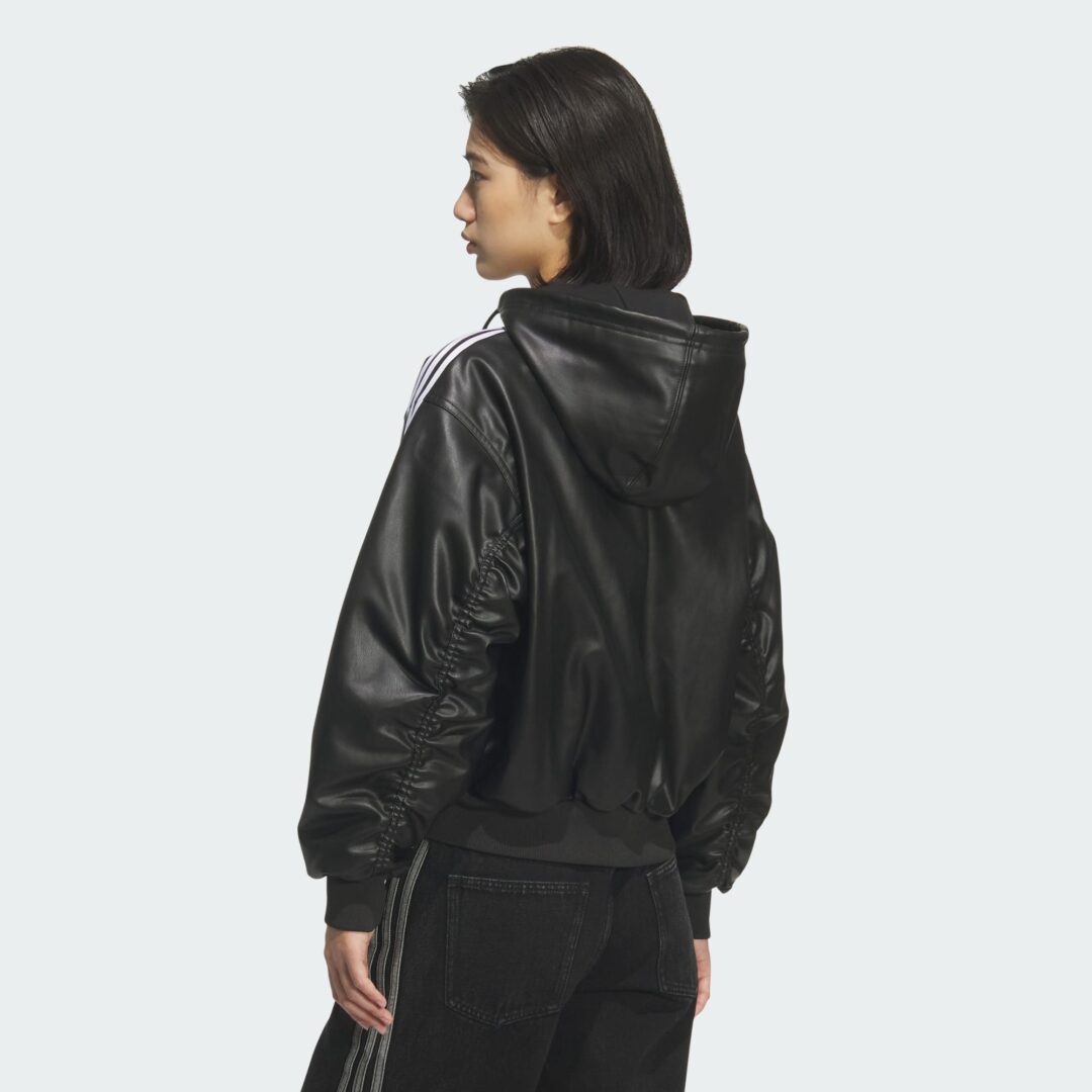 adidas Originals Hooded Leather Jacket Pad “Black”が海外発売 (アディダス オリジナルス フーディ レザー ジャケット “ブラック”) [KU6857]