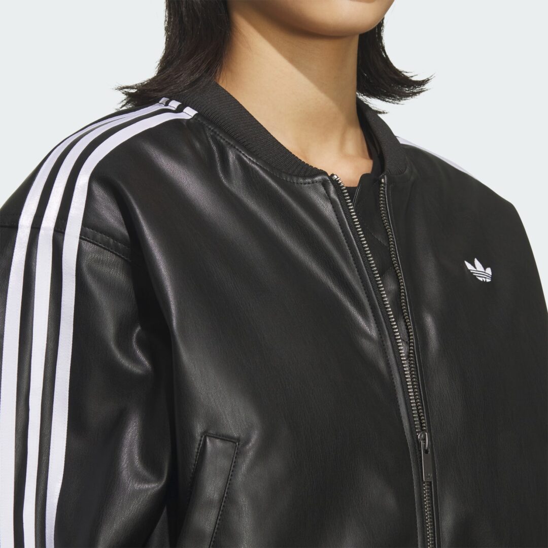 adidas Originals Hooded Leather Jacket Pad “Black”が海外発売 (アディダス オリジナルス フーディ レザー ジャケット “ブラック”) [KU6857]