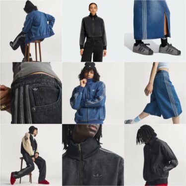 アディダスからデニム素材を使用した新作”トラックトップ・パンツ・ペンシルスカート・ショーツ”が2025年 12/11 発売 (adidas Denim track top pants shorts)