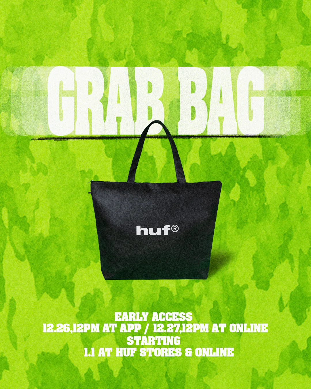HUF "2026 NEW YEAR GRAB BAG"が2025年 12/26 先行発売 (ハフ 福袋)