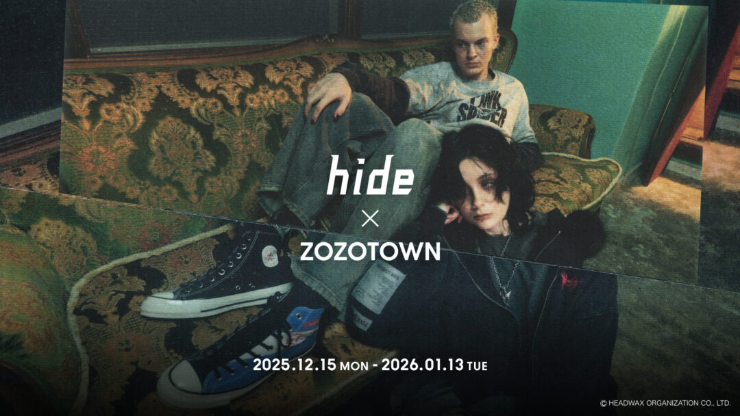 伝説のアーティスト hide × ZOZOTOWN 名曲「ピンク スパイダー」をコンセプトにしたコラボアイテムが2025年 12/15 発売 (ヒデ X JAPAN ゾゾタウン)