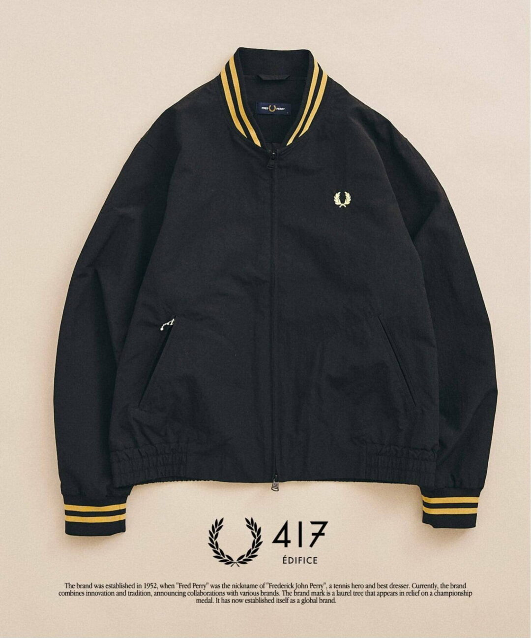 417 EDIFICE × FRED PERRY 別注 2026 SS "Tennis Bomber ブルゾン"が2026年 2月下旬 発売 (エディフィス フレッドペリー)
